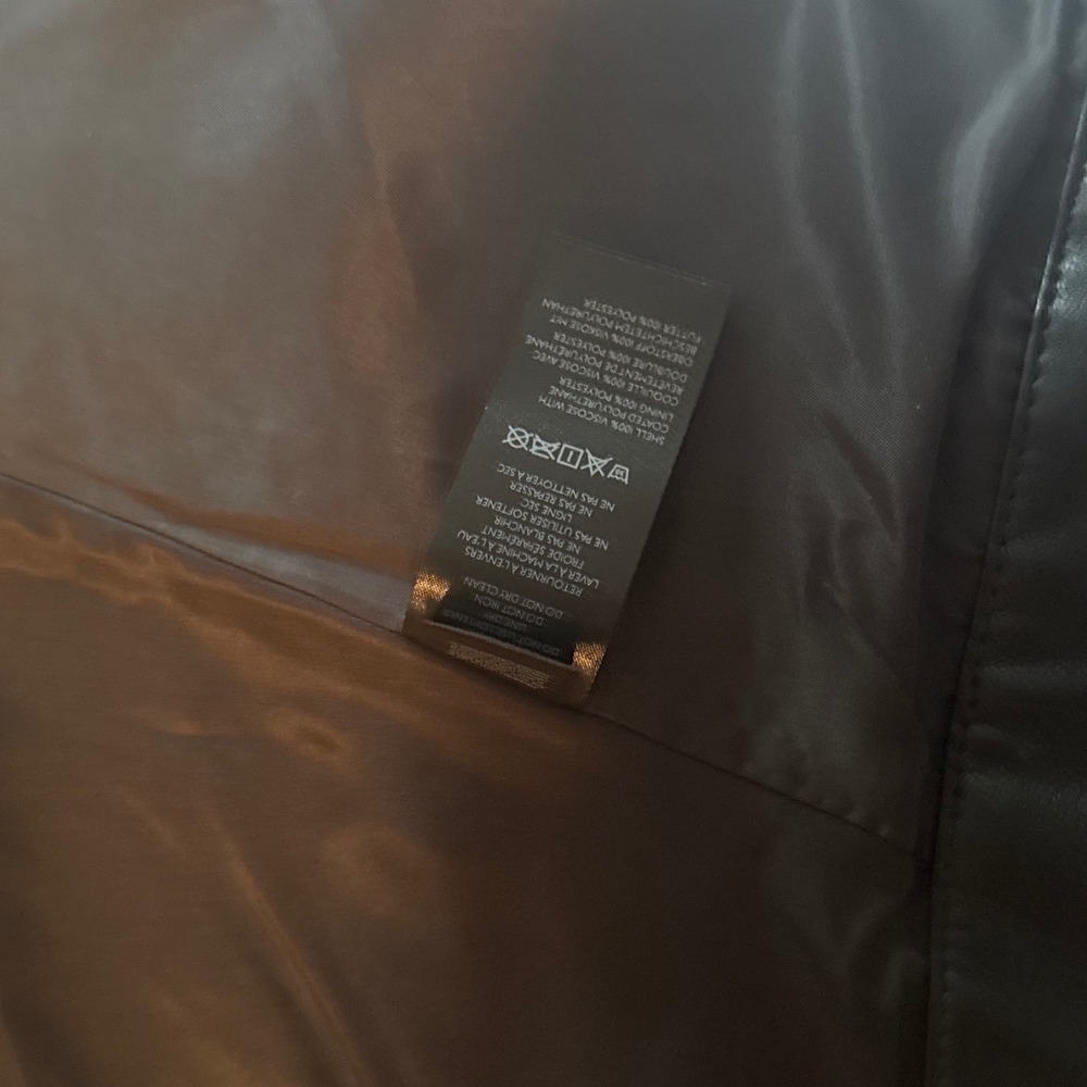 Anthropologie Postmark Black Faux Leather Cropped Short Sleeve Jacket S/M NEW - Picture 6 of 6